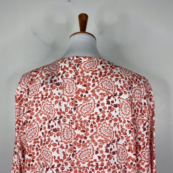 NWT Gap Maternity Wrap Top Linen Blend Paisley Floral XL - Picture 11 of 16